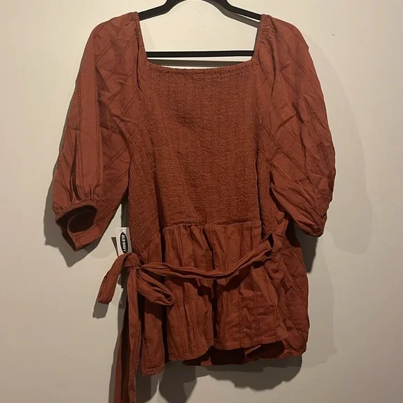 Burnt Red Peplum Top - Old Navy - Picture 5 of 6